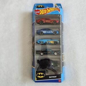 🦇Hot Wheels Batman Themed Toy Car Set – 5 Cars – NWT – Batmobile, Batman, Croc